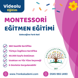 montessori eğitmen eğitimi uzaktan eğitim